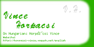 vince horpacsi business card